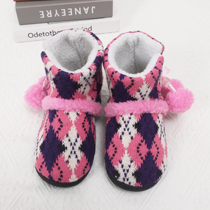New Design Snowflake Knitted Winter Outdoor Warm <strong>Booties</strong> Breathable Dance Warm-up <strong>Booties</strong> with Non-Slip TPR Outsole - Product Image 5
