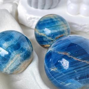 6-6.5cm Ball Blue Lace Colorful <b>Crystal</b> <b>Craft</b> Gifts Lustre <b>Crystal</b> Modern Earth Decorative Stones Blue Onyx Sphere - Product Image 2