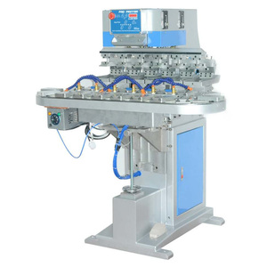 Multi 6 Color Pad Printing Machine Large Automatic Conveyor Tampo Pad Printers For Lighter Pencil Sandals Led Bulb Shoe