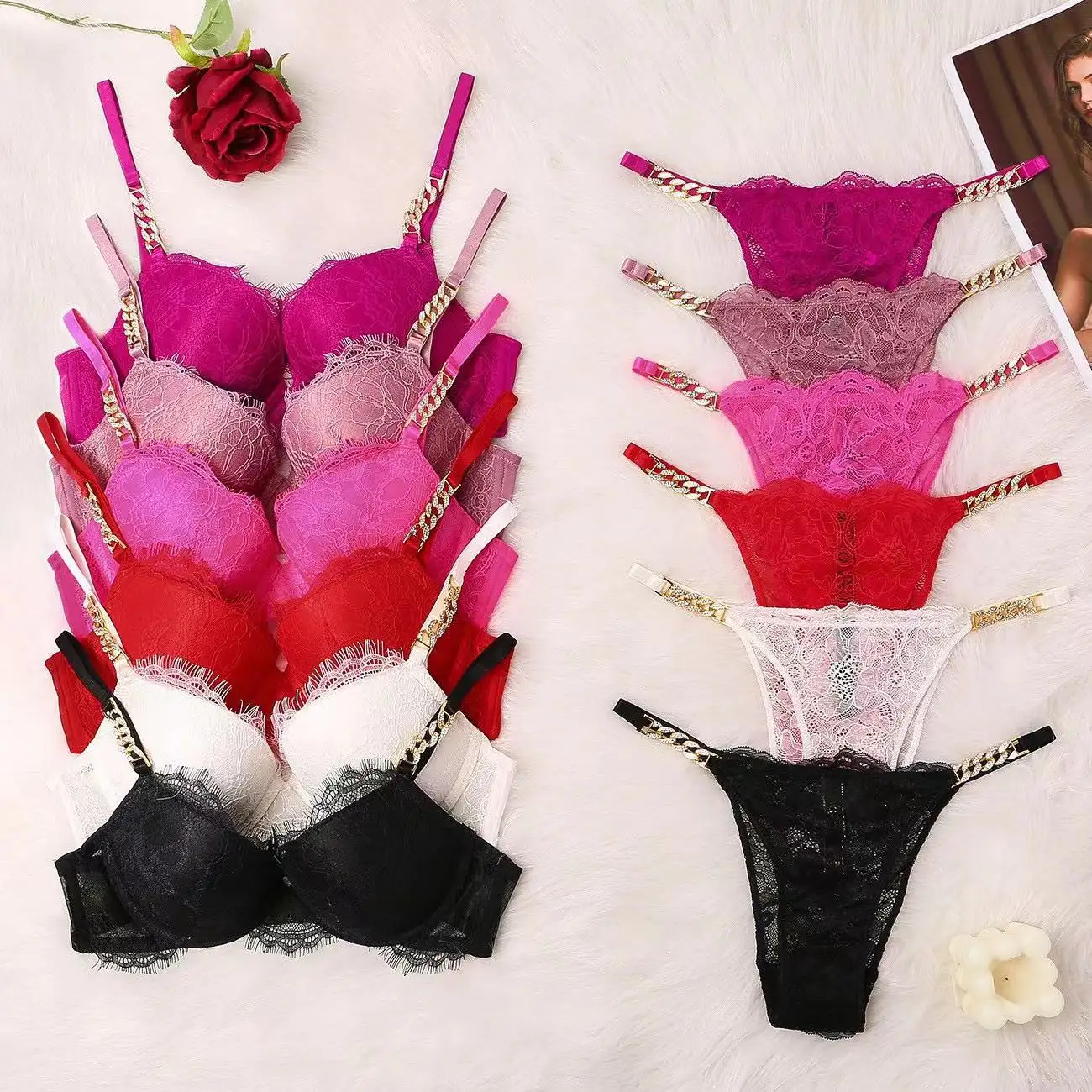New Sexi Adult Women Sexy Mature Lady Lace 2 Pcs Lingerie Sets Hot Bra Underwear And Panties Set