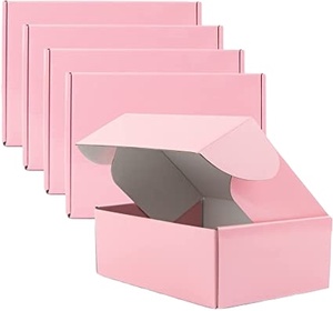 Caja de Cartón Corrugado Rosa Personalizada al por Mayor para Envíos de Pequeñas Empresas de Ropa y Cosméticos - Product Image 1