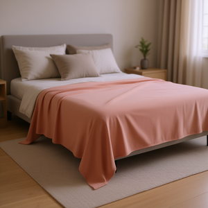 Manta Ligera Rosa Vianney Terracota, Tamaño King, Diseño de Tela Lisa, Ropa de Cama - Product Image 2