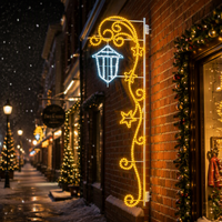 Guirlande lumineuse LED extérieure IP65, motif nœud ruban 2D, décoration murale commerciale pour l'extérieur, idéale pour les fêtes