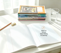 Cahier d'exercices scolaires personnalisé avec reliure à cheval, fourniture directe du fabricant avec OEM et ODM disponibles