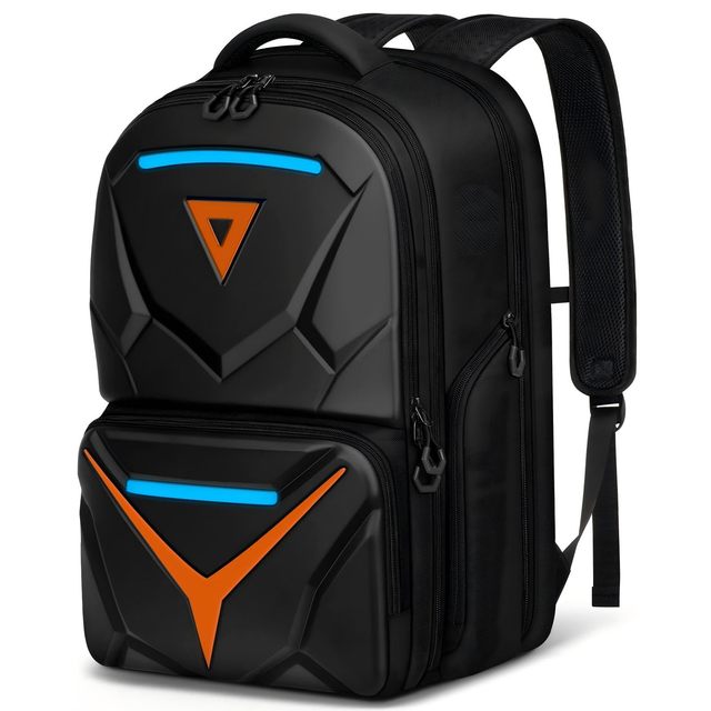For Unisex Hard Shell Gaming Backpack Oxford Waterproof 18" Laptop EVA Front Shield TSA Approved Controller Pockets Cooling