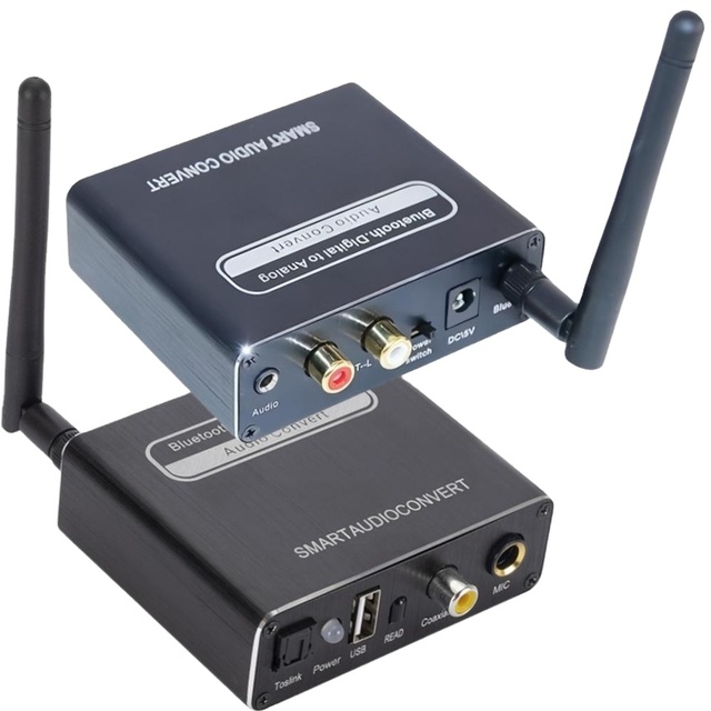 USB Bluetooth 5.0 Receiver DAC Digital to Analog Optical Fiber Coaxial Audio Converter Adapter Playback Microphone Audio Decoder