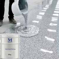 Peinture époxy auto-nivelante effet marbre, résistante à l'usure, durable, peinture époxy PU, application de peinture au sable coloré, revêtement liquide