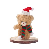 Ours en peluche de Noël très populaire, super doux, 16 cm, avec accessoires en maille lavée, cadeau, sac à vêtements, porte-clés