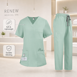 Tenues médicales à manches courtes de qualité supérieure, anti-humidité, extensibles, pour médecins et infirmières, idéales pour le personnel dentaire - Product Image 2