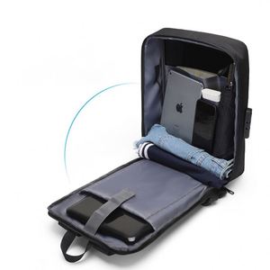 Mochila Oxford Antirrobo con Carga USB, Personalizada de Fábrica BSCI, Bolsa Impermeable de Nailon Negra para Portátiles de Negocios para Hombres - Product Image 3
