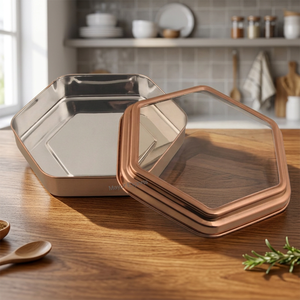 Stainless Steel Top-Sided <b>Hexagonal</b> Canister Copper Finishing Eco-Friendly Detachable Cover Storage Jar for Food Spice Tea Sugar - Product Image 3