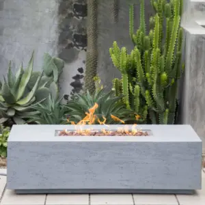 Top Rated Item in 2023 Outdoor Concrete Fireplace Large Rectangular Fire Table with Strong Flame