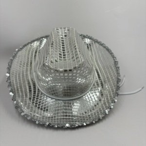 Cappello da discoteca accessori per la festa del nuovo anno all'ingrosso argento palla da discoteca e cappello da Cowboy per la celebrazione di natale - Product Image 3