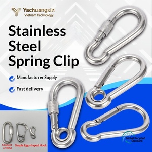 Hirola Set 6 Carabiner Hooks Hiking 304 Stainless Steel Heavy Duty Clips <b>Rope</b> <b>Chain</b> Anchor Multi-Purpose Camping - Product Image 2