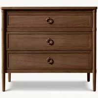 Table de chevet moderne en chêne blanc à 3 tiroirs, table de chevet de luxe en bois, armoire de chevet en marbre et bois massif