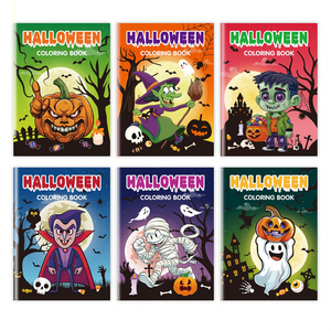 สมุดระบายสีการ์ตูนสำหรับเด็ก6แพ็ค12หน้าฮาโลวีนฟักทองตลกปาร์ตี้ที่สมบูรณ์แบบผูกพันทำจากกระดาษออฟเซ็ตที่มีคุณภาพ - Product Image 1