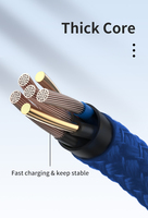 Câble de charge universel multifonction en nylon tressé CE RoHS, fabriqué à Shenzhen, 3A 60W OTG, super rapide, pour iPhone