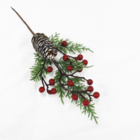 Venta al por Mayor de Ramas de Piñas y Bayas Artificiales Navideñas, Ramas de Cedro de Invierno, para Coronas Navideñas, Regalos y Arreglos Florales Festivos