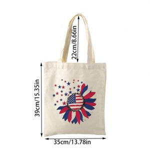 Sac en toile de coton personnalisé, motif floral DIY, petit sac de plage frais et tendance, vierge, vente en gros pour promotion - Product Image 4