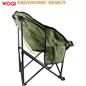 เก้าอี้พับได้สำหรับตั้งแคมป์กลางแจ้ง Woqi สีเขียวมะกอก ผ้า Oxford โครงเหล็ก พกพาสะดวก ใช้ได้ในสวน - Product Image 5