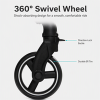 Poussette pour chien avec roues amortissantes, frein double à un doigt, roue avant pivotante, cadre pliable en aluminium, OEM ODM
