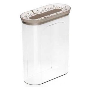 Barattolo plastica (2Lt) TOSCA porta cereali con dosatore <b>Tortora</b> 55010 - Product Image 1