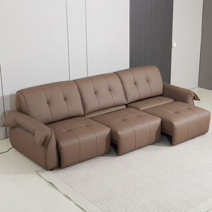 Hiện Đại Tối Giản Sang Trọng Nhập Khẩu Trong Nhà Da 3 Chỗ Ngồi Có Thể Điều Chỉnh Điện <span class=keywords><strong>Sofa</strong></span> Giường Có Thể Thu Vào Phòng Khách Ghế <span class=keywords><strong>Sofa</strong></span> Đồ Nội Thất - Product Image 2