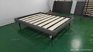 <span class=keywords><strong>Lit</strong></span> plateforme double rembourré <span class=keywords><strong>de</strong></span> style européen avec sommier à lattes, beige, en tissu bouclé, mobilier <span class=keywords><strong>de</strong></span> chambre à coucher, haute qualité, usine OEM - Product Image 4