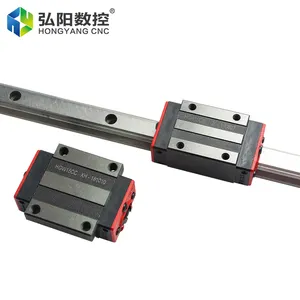 HGH20 25 30 Linear Slider With Flange Square Rail Block Bearing Steel Linear Rail CNC Milling Machine Rail Assembly