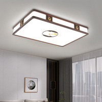 Nouveau bois chinois bois de santal couleur chambre lumière salon salle à manger lumière rétro bois massif rond chinois Led plafonniers