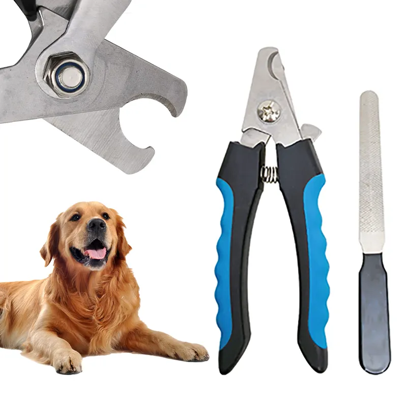 Cortador de unhas para animais de estimação, conjunto de tesouras em aço inoxidável, aparador profissional para cães de estimação