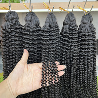 Extensions de cheveux en crochet Yanky Twist 100% cheveux humains, bouclés crépus, pré-bouclés, pour tresses sans nœuds