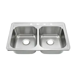 8456 cUPC Double Bowl Utility Sink Anti-Kondensation beschichtung Top Mounted Sink