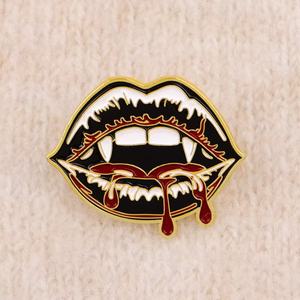 Broche de esmalte Hot Twilight Lips, insignias de solapa de aleación con temática de Halloween para ropa y mochilas, venta al por mayor transfronteriza, moda festiva - Product Image 2