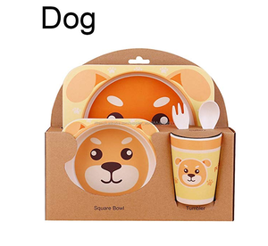 TRESUN 5 pièces Standard de <span class=keywords><strong>Nourriture</strong></span> pour Enfants En Fiber De Bambou À Manger Assiette Bol Ensemble - Product Image 5