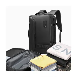 Mochila para laptop, bolsa de negócios de luxo à prova d'água para uso ao ar livre, mochila para laptop com USB para viajar