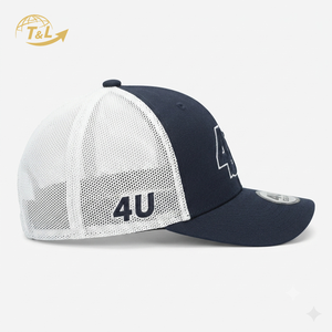 Casquette de baseball 4U personnalisée de haute qualité à 5 panneaux avec logo brodé en 3D, visière incurvée, fermeture snapback, style classique, casquette de sport type trucker - Product Image 5