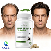 Capsules de complément alimentaire pour la croissance des cheveux à la biotine - Vitamines naturelles pour des cheveux plus épais et plus forts, usage adulte, 60 capsules végétales, personnalisable OEM