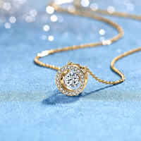 Collier pendentif en argent sterling S925 avec moissanite de 0,57 CTW, moissanite flottante au centre, bijoux pour femmes