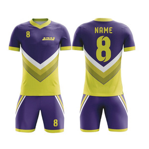Uniforme de entrenamiento de fútbol personalizado por sublimación, Conjunto de Jersey de fútbol de manga corta con cuello redondo - Product Image 6