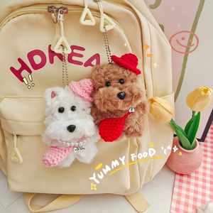 Adorable Plush Pendant <b>Cartoon</b> Western Highland White Terrier Dog Doll Wear Necklaces Hats <b>Backpacks</b> - Product Image 5