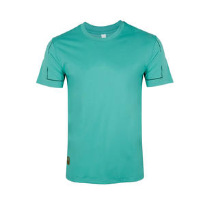 T-shirt confortable pour homme à col rond uni 100% coton Anti-froissement Respirant Tissu doux Design classique Parfait pour un usage décontracté - Product Image 1