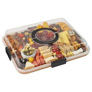 <span class=keywords><strong>Planche</strong></span> à découper en bois massif pour la cuisine, plateau à <span class=keywords><strong>fromage</strong></span>, plateau à en-cas, couvercle transparent, vente chaude, stock disponible - Product Image 1