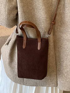 Sac à bandoulière pour téléphone portable de petite taille, de qualité supérieure, pour femmes, automne-hiver, mode polyvalente, sac fourre-tout rétro mat - Product Image 5
