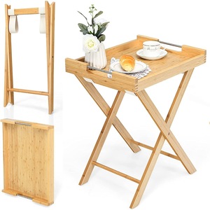 Mesa Plegable de Madera, Mesa de Noche, Diseño Minimalista, Plegable, Portátil, Muebles para Dormitorio - Product Image 1