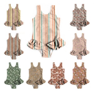 Traje de Baño de Verano Personalizado sin Mangas para Niñas, Traje de Baño con Volantes para Niñas de 1 a 6 Años, Bikinis para Niños, Ropa de Playa - Product Image 1