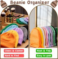 Lot de 2 organiseurs de bonnets, support métallique pour bonnets, présentoir pour bonnets tricotés, support de rangement pour casquettes d'hiver, pour table, placard