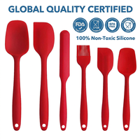 Ensemble de 6 spatules en silicone de qualité professionnelle - Cœur renforcé, résistant à la chaleur, grattoirs anti-rayures pour boulangerie professionnelle