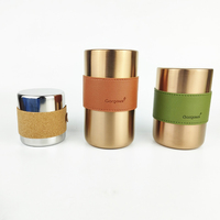 Boîte à thé en gros à double couvercle 220ml 400ml 550ml, boîte hermétique en acier inoxydable avec revêtement en cuir