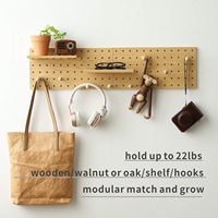 Rak Dinding Modular Pegboard untuk Penyimpanan dan Pengorganisasian (Warna Oak)